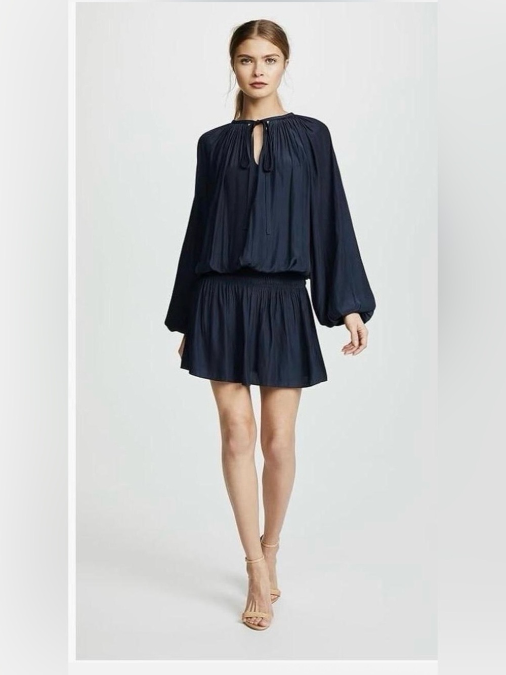 Ramy Brook NewLong-Sleeve Pleated Mini Dress